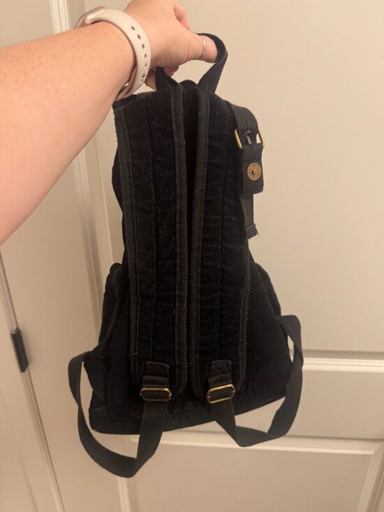 Olsenboye Y2K Boho Black Backback Bookbag Corduroy with Patches main image 6